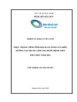 Thực trạng tiêm tĩnh mạch an toàn của điều dưỡng tại trung tâm Ung bướu bệnh viện Bãi Cháy năm 2025