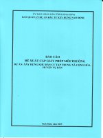 Báo cáo Đề xuất cấp giấy phép môi trường dự Án xây dựng khu dân cư tập trung xã cộng hoà, huyện vụ bản của ban quản lý dự Án Đầu tư xây dựng nam Định