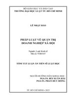 Tóm tắt pháp luật về quản trị doanh nghiệp xã hội