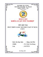 Phát triển game kitchen war sử dụng unity