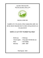 Nghiên cứu Ứng dụng công nghệ sóng siêu Âm Để dự Đoán nhanh chất lượng gỗ bạch Đàn lai (eucalypt hybrid)