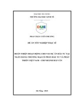 Hoàn thiện hoạt Động cho vay dự Án Đầu tư tại ngân hàng tmcp Đầu tư và phát triển việt nam  chi nhánh hải vân