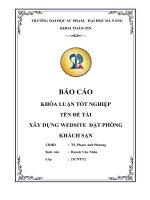 Xây dựng wedsite Đặt phòng khách sạn