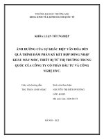Ảnh hưởng của sự khác biệt văn hóa Đến quá trình Đàm phán ký kết hợp Đồng nhập khẩu máy móc, thiết bị từ thị trường trung quốc của công ty cổ phần Đầu tư và công nghệ hvc