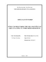 Nâng cao hoạt Động thu mua nguyên vật liệu của công ty tnhh nhôm minh dũng