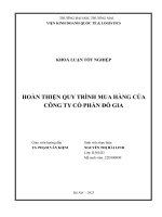 Hoàn thiện quy trình mua hàng của công ty cổ phần  Đỗ gia