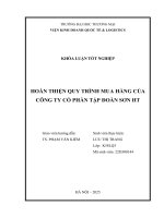 Hoàn thiện quy trình mua hàng của công ty cổ phần tập Đoàn sơn ht