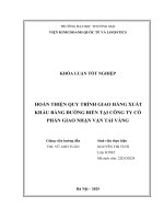Hoàn thiện quy trình giao hàng xuất khẩu bằng Đường biển của công ty cổ phần giao nhận vận tải vàng