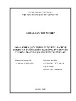 Hoàn thiện quy trình cung Ứng dịch vụ logistics Đường biển tại công ty cổ phần thương mại và vận chuyển thiên phát
