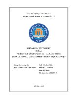 Nghiên cứu Ứng dụng mã số   mã vạch trong quản lý kho tại công ty tnhh thiết bị Điện Đoàn việt