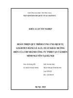 Hoàn thiện quy trình cung Ứng dịch vụ logistics cho xuất khẩu hàng lẻ lcl Đường biển của chi nhánh công ty tnhh vận tải biển minh nguyên