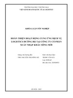 Hoàn thiện cung Ứng dịch vụ logistics Đường bộ tại công ty cổ phần xuất nhập khẩu sông mới