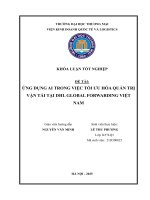 Ứng dụng công nghệ  ai trong việc tối Ưu hóa quản trị vận tải tại dhl global forwarding việt nam