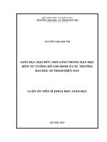 Giáo dục Đạo Đức nhà giáo trong dạy học môn tư tưởng hồ chí minh Ở các trường Đại học sư phạm hiện nay