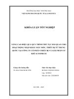 Nâng cao hiệu quả quy trình thủ tục hải quan nhập khẩu máy móc thiết bị từ trung quốc tại công ty cổ phần thiết bị và giải pháp cơ khí automech