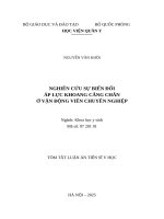 Tóm tắt luận Án nghiên cứu sự biến Đổi Áp lực khoang cẳng chân Ở vận Động viên chuyên nghiệp