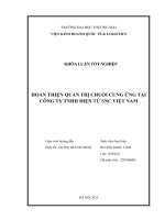 Hoàn thiện quản lý chuỗi cung Ứng thiết bị Điện tử và Đèn chiếu sáng tại công ty tnhh Điện tử snc việt nam
