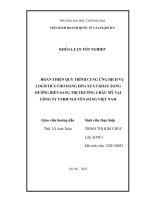 Hoàn thiện quy trình cung Ứng dịch vụ logistics hàng hóa xuất khẩu bằng Đường biển sang thị trường châu mỹ tại công ty tnhh nguyên Đăng việt nam