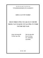 Hoàn thiện công tác quản lý chi phí vận tải quốc tế tại công ty tnhh victor việt nam