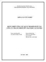 Hoàn thiện công tác quản trị kho hàng tại công ty tnhh kho vận danko