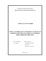 Nâng cao hiệu quả logistics và quản lý chuỗi cung Ứng của công ty cổ phần phân phối ipp miền bắc