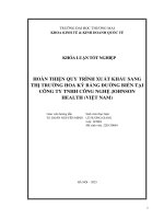 Hoàn thiện quy trình xuất khẩu thiết bị thể dục thể thao sang thị trường hoa kì bằng Đường biển của công ty tnhh công nghệ johnson health việt nam