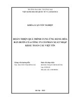 Hoàn thiện quá trình cung Ứng hàng hóa bán buôn của của công ty cổ phần xuất nhập khẩu toàn cầu việt tín