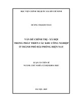 Vấn Đề chính trị   xã hội trong phát triển các khu công nghiệp Ở thành phố hải phòng hiện nay