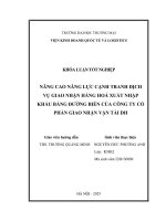 Nâng cao năng lực cạnh tranh dịch vụ giao nhận hàng hóa xuất nhập khẩu bằng Đường biển của công ty cổ phần giao nhận vận tải dh
