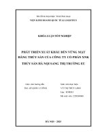 Phát triển xuất khẩu bền vững mặt hàng thủy sản của công ty cổ phần xuất nhập khẩu thủy sản hà nội sang thị trường eu hoa kỳ