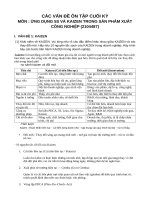ĐỀ CƯƠNG ÔN TẬP CUỐI KỲ - ỨNG DỤNG 5S VÀ KAIZEN TRONG SẢN PHẨM XUẤT CÔNG NGHIỆP (2104487)
