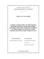 Cơ hội và thách thức từ môi trường kinh doanh quốc tế Đến hoạt Động nhập khẩu hàng hóa thiết bị văn phòng từ trung quốc của công ty tnhh thương mại công nghệ và dịch vụ gtc