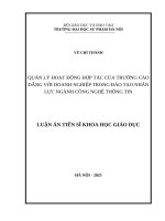 Quản lý hoạt Động hợp tác của trường cao Đẳng với doanh nghiệp trong Đào tạo nhân lực ngành công nghệ thông tin