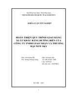 Hoàn thiện quy trình giao hàng xuất khẩu bằng Đường biển của công ty tnhh giao nhận và thương mại new sky