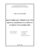 Hoàn thiện quy trình cung Ứng dịch vụ logistics của công ty cổ phần vận tải biển sht