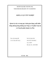 Quản trị rủi ro trong quy trình giao hàng xuất khẩu bằng Đường hàng không tại công ty cổ phần vận tải và chuyển phát nhanh an pha
