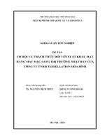 Cơ hội và thách thức trong xuất khẩu mặt hàng may mặc sang thị trường nhật bản của công ty tnhh tessellation hòa bình