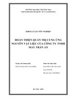 Hoàn thiện quản trị cung Ứng nguyên vật liệu của công ty tnhh may trấn an