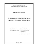 Hoàn thiện hoạt Động mua hàng  tại công ty cổ phần bắc hải việt nam