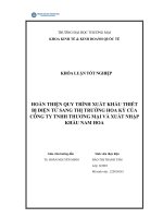 Hoàn thiện quy trình xuất khẩu thiết bị Điện tử sang thị trường mỹ của công ty tnhh thương mại và xuất nhập khẩu nam hoa