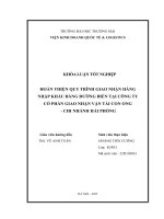Hoàn thiện quy trình giao nhận hàng hóa nhập khẩu bằng Đường biển của công ty cổ phân giao nhận vận tải con ong