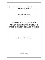 Nghiên cứu sự biến Đổi Áp lực khoang cẳng chân Ở vận Động viên chuyên nghiệp
