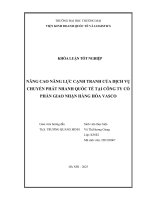 Nâng cao năng lực cạnh tranh của dịch vụ chuyển phát nhanh quốc tế tại công ty cổ phần giao nhận hàng hóa vasco