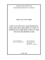 Nâng cao năng lực cạnh tranh xuất khẩu mặt hàng kẽm thỏi của công ty cổ phần xuất nhập khẩu toàn cầu việt tín sang thị trường Ấn Độ
