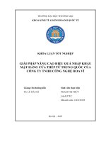 Giải pháp nâng cao hiệu quả nhập khẩu mặt hàng cửa thép từ trung quốc của công ty tnhh công nghệ hoa vĩ