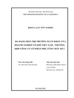 Đa dạng hóa thị trường xuất khẩu của doanh nghiệp cơ khí việt nam   trường hợp công ty cổ phần phụ tùng máy số 1