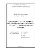 Nâng cao năng lực cạnh tranh xuất khẩu hàng may mặc sang thị trường eu của công ty tnhh dệt nhuộm jasan việt nam
