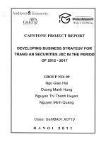 G1_00256 PHÁT TRIỂN CHIẾN LƯỢC KINH DOANH CHO CÔNG TY CỔ PHẦN CHỨNG KHOÁN TRÀNG AN GIAI ĐOẠN 2012-2017 DEVELOPING BUSINESS STRATEGY FOR TRANG AN SECURITIES JSC IN THE PERIOD OF 2012-2017