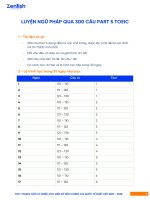 Luyện ngữ pháp thông qua 300 câu part 5 toeic