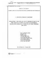 G1_00236 CHIẾN LƯỢC NÂNG CAO CHẤT LƯỢNG CUNG CẤP DỊCH VỤ TẠI CÔNG TY VIỄN THÔNG DI ĐỘNG VIỆT NAM GIAI ĐOẠN 2011-2015 STRATERY FOR THE QUALITY IMPROVEMENT OF THE SERVICE SUPPLY IN VIETNAM MOBILE TELECOM SERVICES COMPANY IN THE PERIOD 2011-2015
